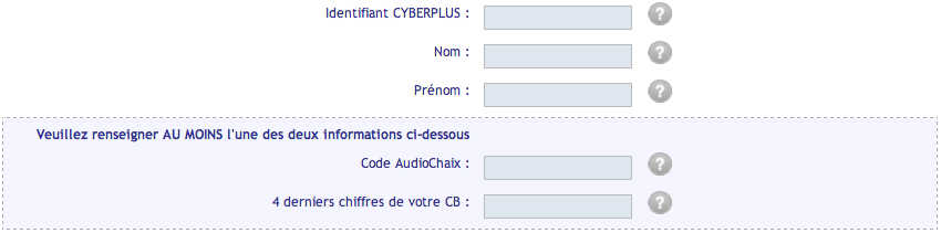 Banque Chaix en ligne : mon compte Cyberplus - Mot de passe perdu