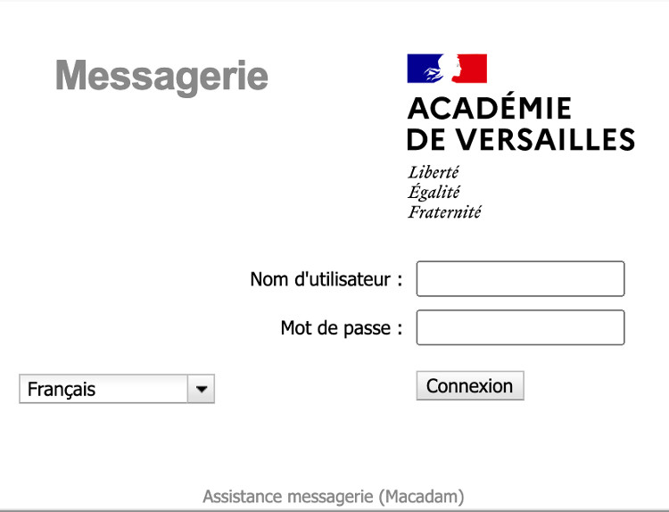Connexion à mon compte webmail sur ac-versailles.fr