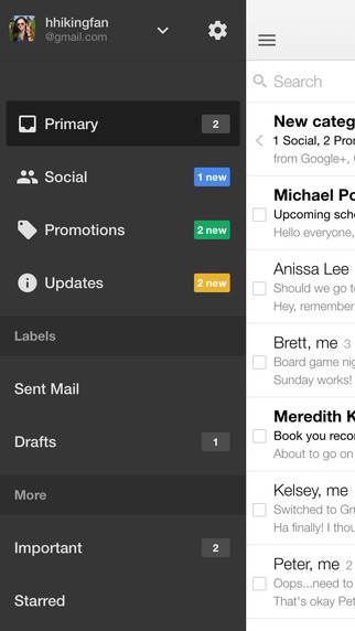 Messagerie Gmail sur iPhone, iPad et Android