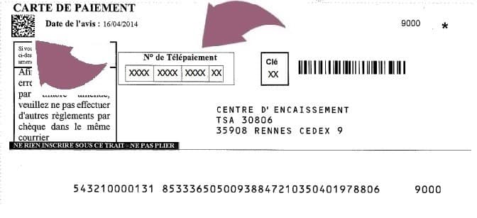 Paiement d'une contravention, carte de paiement : où sont le numéro de télépaiement et la clé