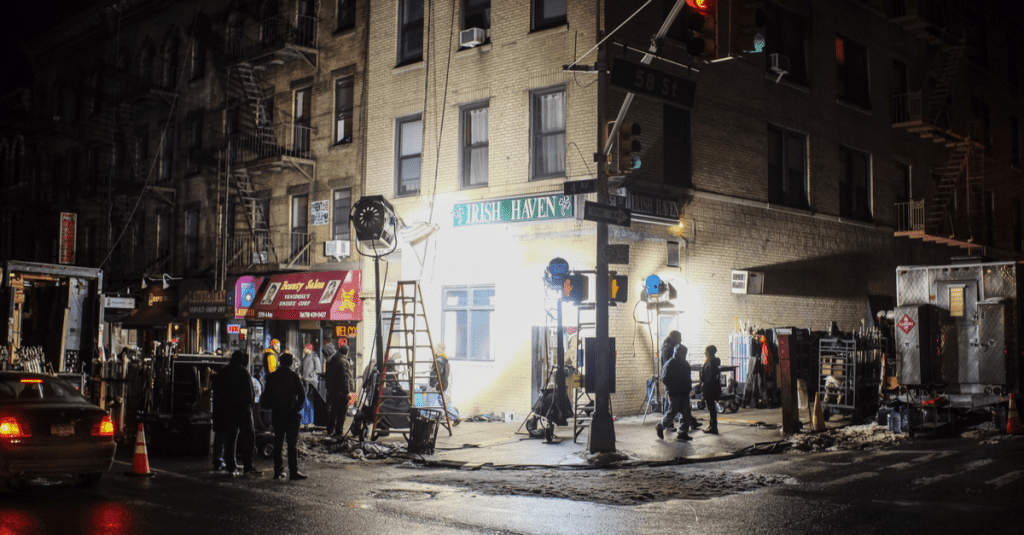 Tournage d'un film pour le cinéma à New york city